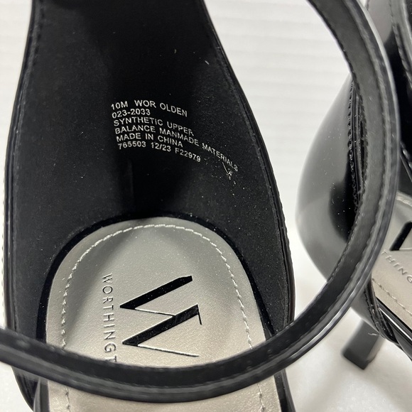Worthington Wor Olden Kitten Heeled Black Sandal. Size 10M. Color: Black - Picture 3 of 7